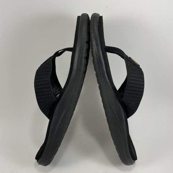 Teva Voya Canvas Flip Flops Womens Size 7 Black Sandals Beach Pool Comfort - Picture 7 of 9